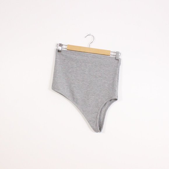 *Shein Grey Ribbed One Shoulder Top - Picture 3 of 4